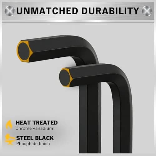 ELEAD 27-Piece Hex Key Allen Wrench Set with Grip Handle, Long & Short Arms, Ball End, Metric & SAE Sizes | Heat-Treated Chrome Vanadium Steel thumbnail 4