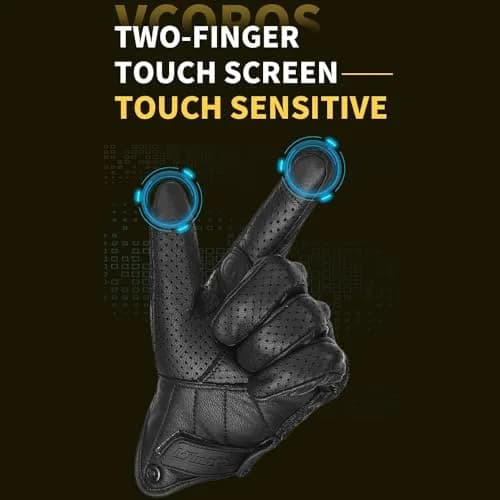 mjmoto Men's Classic Goat Leather Motorcycle Gloves, Hard Knuckle Vintage Riding Gear (Black, X-Large) | Breathable & Touchscreen Compatible thumbnail 6