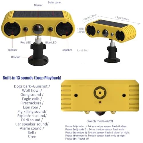 keeda Motion Detector Device 13 Sound Modes | Waterproof Infrared Security Alarm (4) thumbnail 7