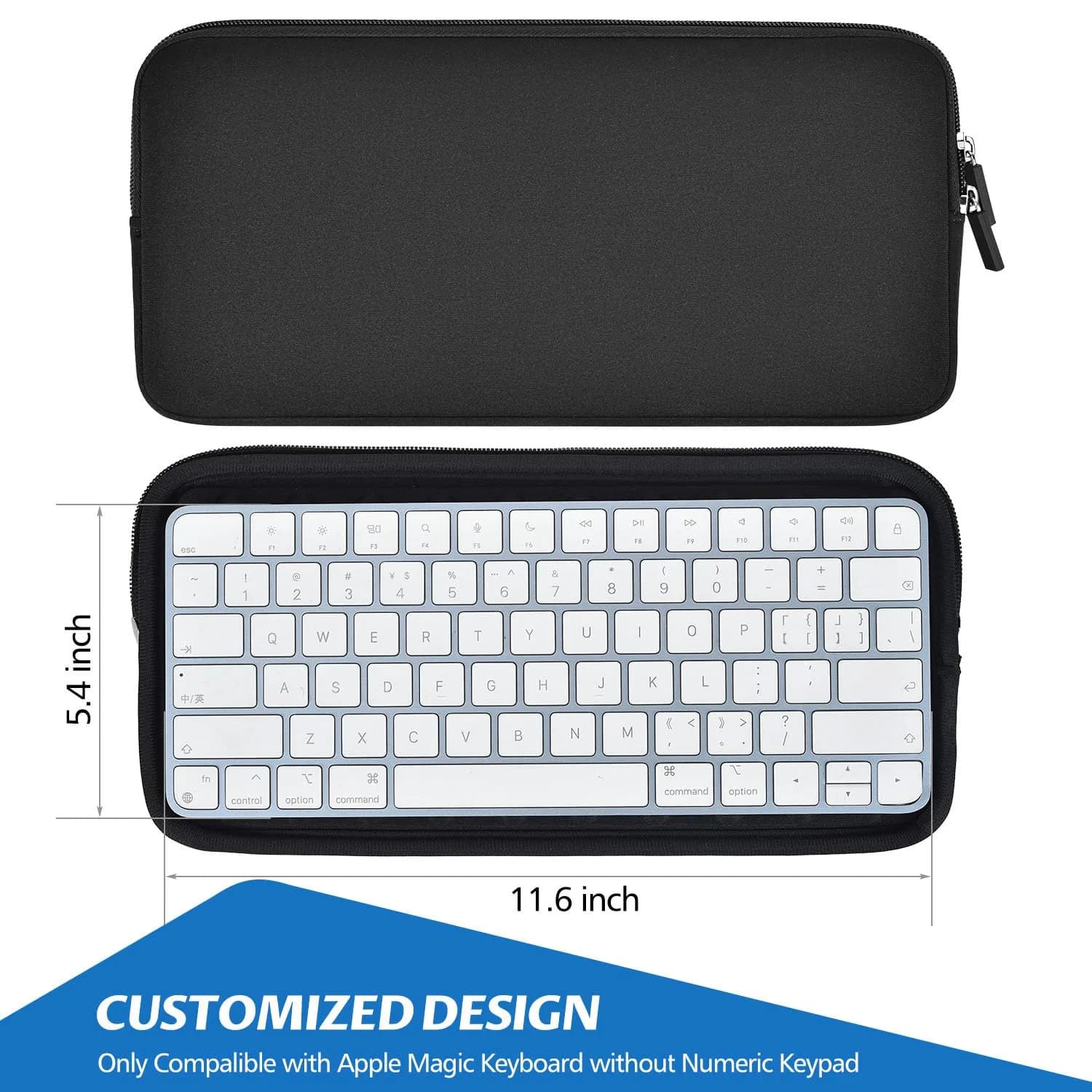 CASEDAO Padded Magic Keyboard Sleeve Case for Apple Magic Keyboard 29.5cm (11.6") | Shockproof Protective Bag - view 2