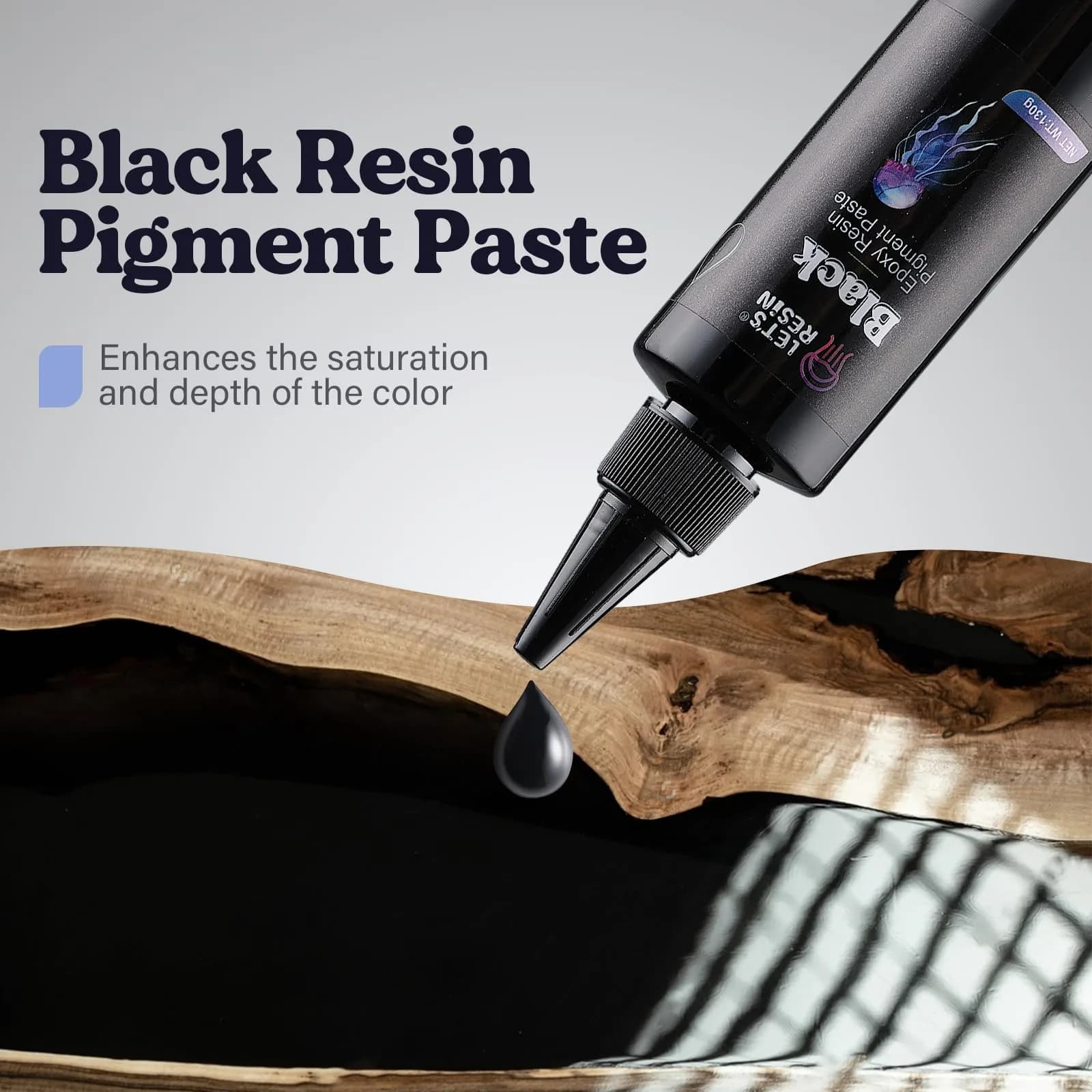 LET'S RESIN Black Epoxy Resin Pigment Paste 100ml (3.38 Fl Oz) | High Concentration Opaque Dye for Resin Art - view 4