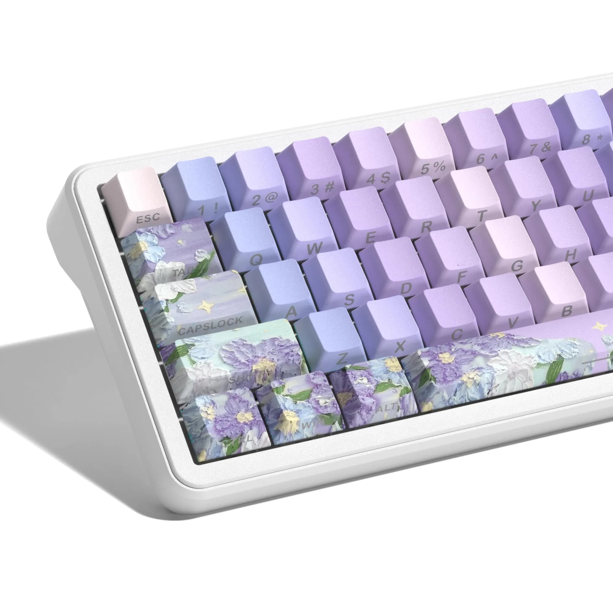 dagaladoo Colorful Sunset Double Shot PBT Keycaps Set | 130 Keys, Cherry Profile, Shine Through — Violet