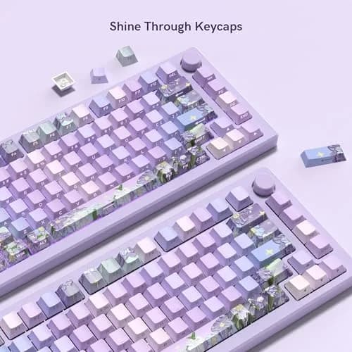 dagaladoo Purple Double Shot PBT Keycaps Set | 130 Keys Cherry Profile Shine Through thumbnail 4