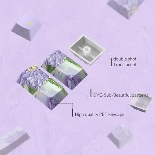 dagaladoo Purple Double Shot PBT Keycaps Set | 130 Keys Cherry Profile Shine Through thumbnail 5
