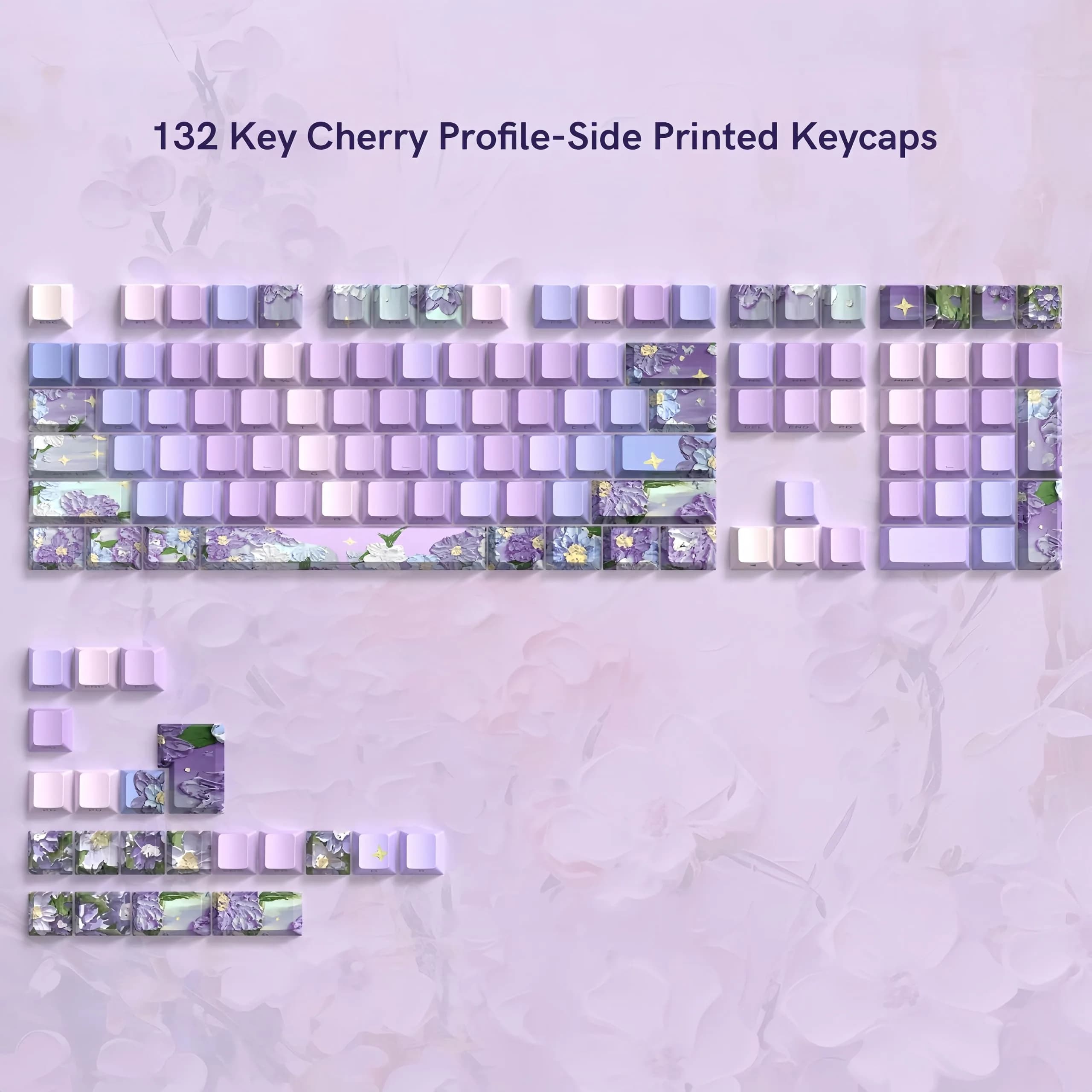 dagaladoo Purple Double Shot PBT Keycaps Set | 130 Keys Cherry Profile Shine Through - view 2