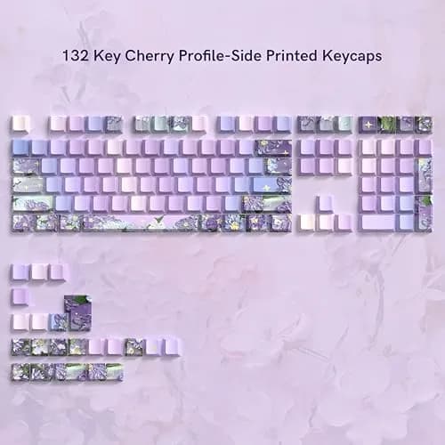 dagaladoo Purple Double Shot PBT Keycaps Set | 130 Keys Cherry Profile Shine Through thumbnail 2