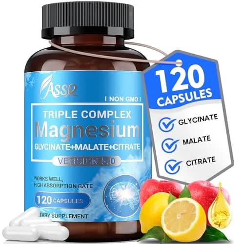 ASSR Triple Magnesium Complex 300mg | Supports Sleep, Energy & Relaxation, Vegan, Non-GMO, 120 Capsules thumbnail 1