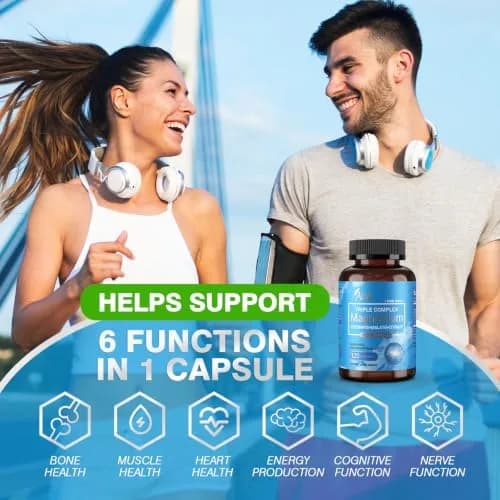 ASSR Triple Magnesium Complex 300mg | Supports Sleep, Energy & Relaxation, Vegan, Non-GMO, 120 Capsules thumbnail 4