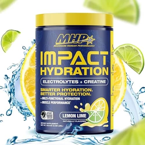 Maximum Human Performance Impact Hydration Electrolyte + Creatine Drink Mix, Lemon Lime | 15.6 Oz | Supports Hydration & Performance thumbnail 1