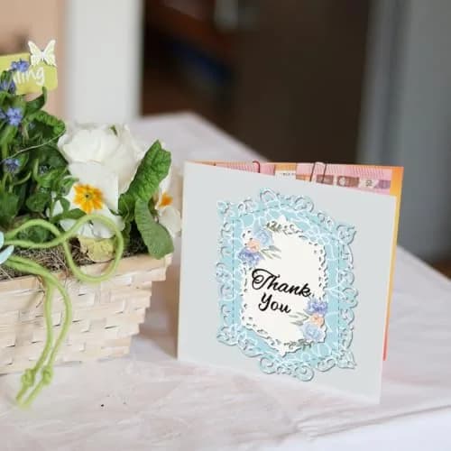 INFUNLY Vintage Lace Frame Die Cut Set | 4 Styles, Metal Stencils for Card Making & Scrapbooking thumbnail 4