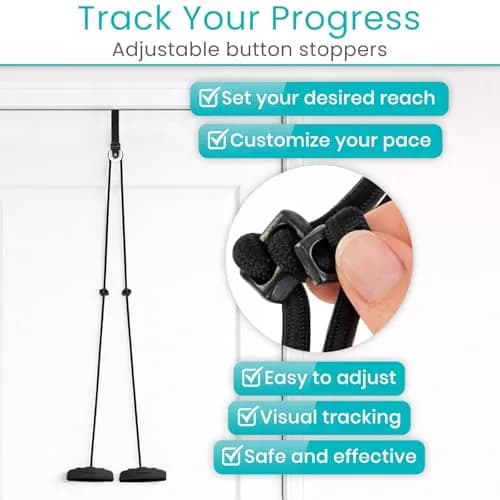 Vive Shoulder Pulley for Physical Therapy - Over the Door Pulley for Frozen Shoulder Rehab | 0.1 kg (0.22 lb) thumbnail 6