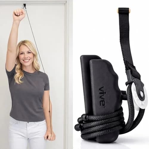 Vive Shoulder Pulley for Physical Therapy - Over the Door Pulley for Frozen Shoulder Rehab | 0.1 kg (0.22 lb) thumbnail 1