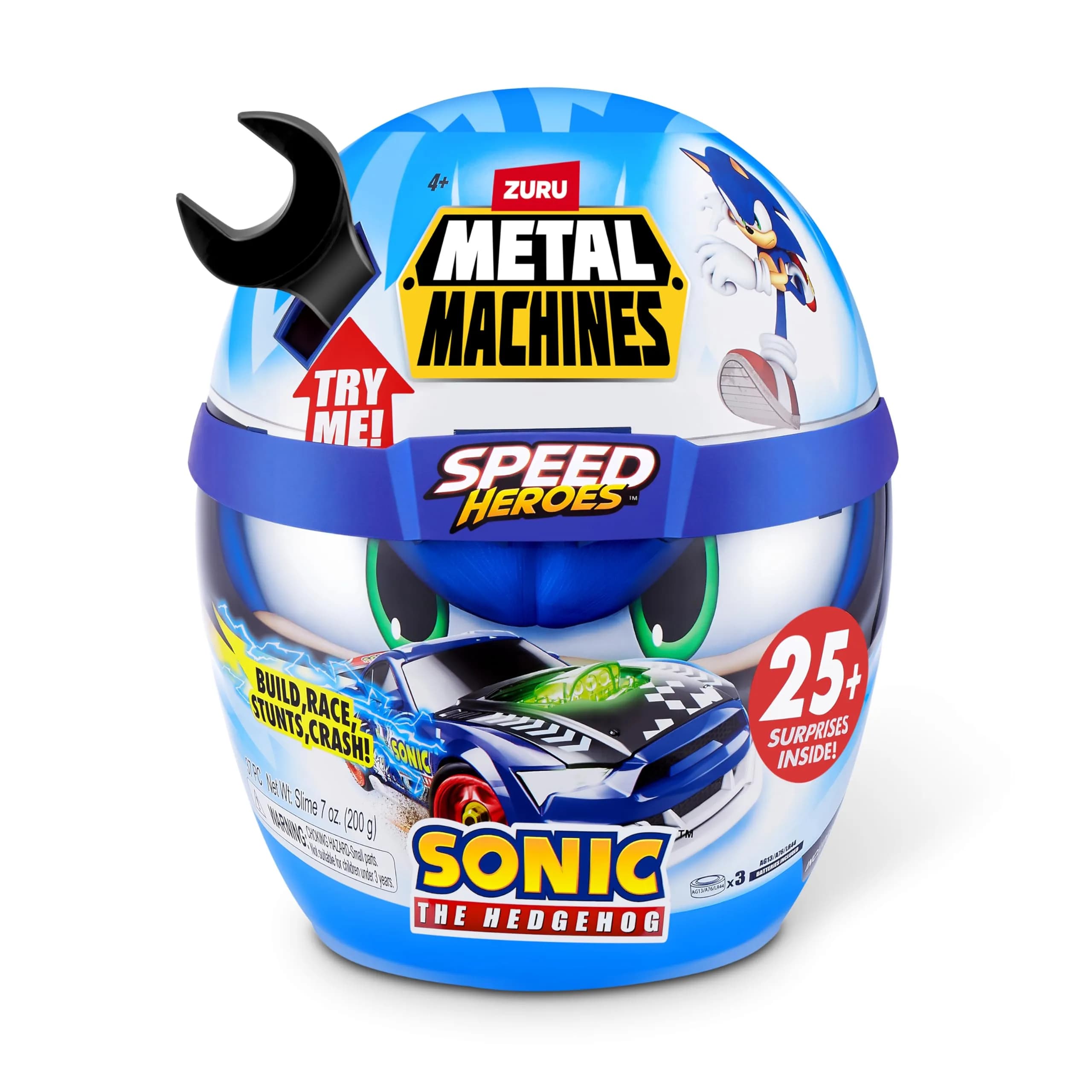 Zuru Metal Machines Speed Heroes Sonic The Hedgehog | Build & Race Custom Race Car with Lights & Sounds — Sonic
