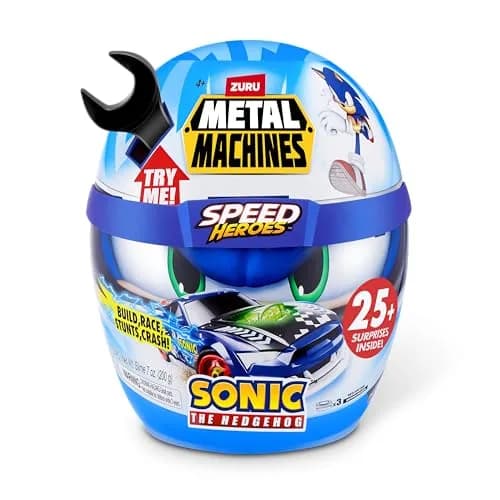 Zuru Metal Machines Speed Heroes Sonic The Hedgehog | Build & Race Custom Race Car with Lights & Sounds thumbnail 1