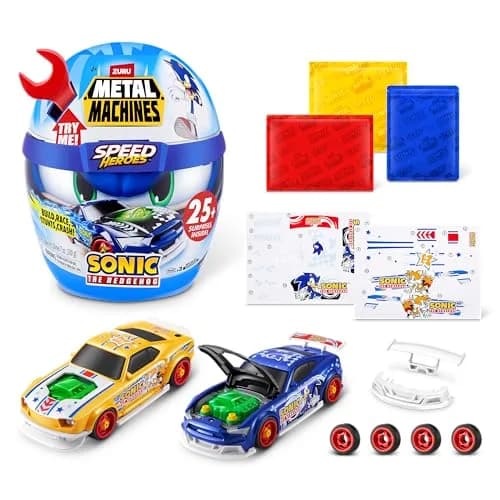 Zuru Metal Machines Speed Heroes Sonic The Hedgehog | Build & Race Custom Race Car with Lights & Sounds thumbnail 4