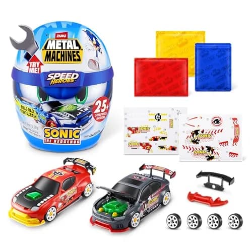 Zuru Metal Machines Speed Heroes Sonic The Hedgehog | Build & Race Custom Race Car with Lights & Sounds thumbnail 3