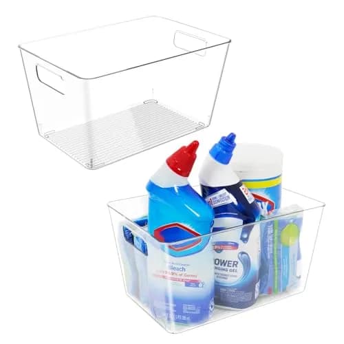 Faryuan 4 Pack Large Plastic Storage Bins 11" | BPA-Free Kitchen Organizer thumbnail 5