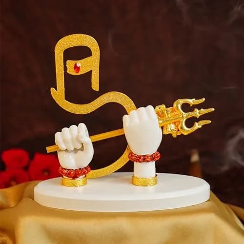 Ekhasa Resin Lord Shiva Hands with Trishul | Shiva Divine Hand Idol for Home & Car Decor thumbnail 1