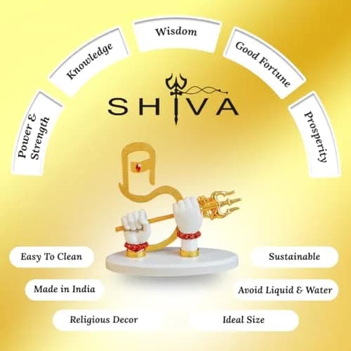 Ekhasa Resin Lord Shiva Hands with Trishul | Shiva Divine Hand Idol for Home & Car Decor thumbnail 4
