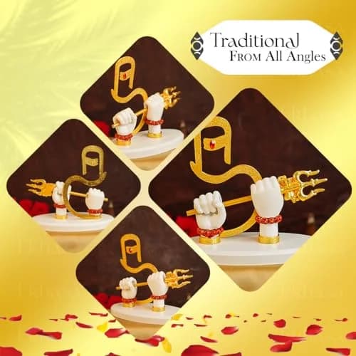 Ekhasa Resin Lord Shiva Hands with Trishul | Shiva Divine Hand Idol for Home & Car Decor thumbnail 5