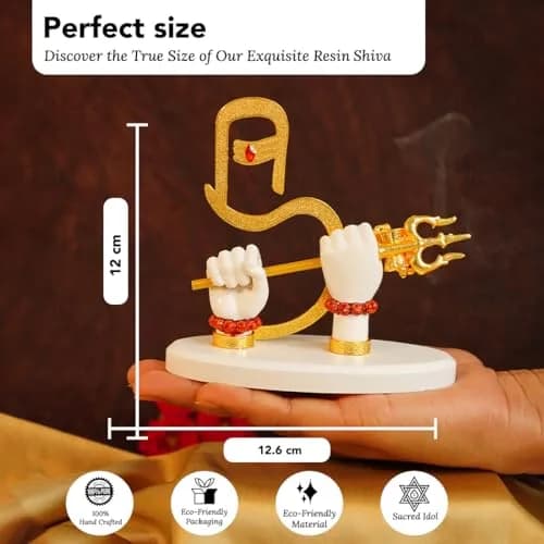 Ekhasa Resin Lord Shiva Hands with Trishul | Shiva Divine Hand Idol for Home & Car Decor thumbnail 3