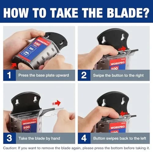 WORKPRO Utility Knife Blades 200 Pack with Dispenser | SK5 Steel, Standard Size, Sharp & Durable thumbnail 7