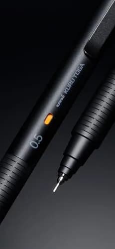 KURUTOGA Mitsubishi Pencil Mechanical Pencil 0.5mm Nocturne Black | Stable, Sharp Lead with Metal Body thumbnail 4