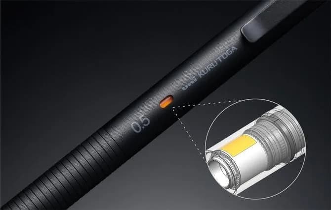 KURUTOGA Mitsubishi Pencil Mechanical Pencil 0.5mm Silent Blue | Stable, Rotating Lead, Stylish Metal Body thumbnail 7
