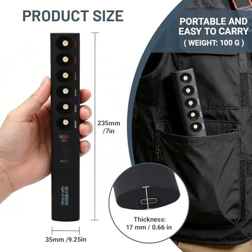 Yuecoom Portable Color Temperature Lamp Stick 2700K‑6000K 6 Modes | Photography Light Wand for Video Shooting thumbnail 2