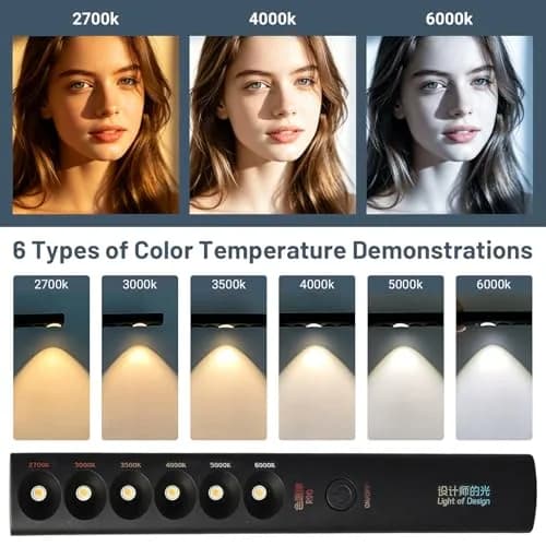 Yuecoom Portable Color Temperature Lamp Stick 2700K‑6000K 6 Modes | Photography Light Wand for Video Shooting thumbnail 3