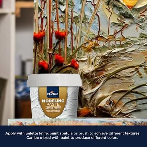 Bluebird Thick Modeling Paste White 150g (5.3 Oz) | High Density Acrylic Medium for Texture and Dimension thumbnail 6