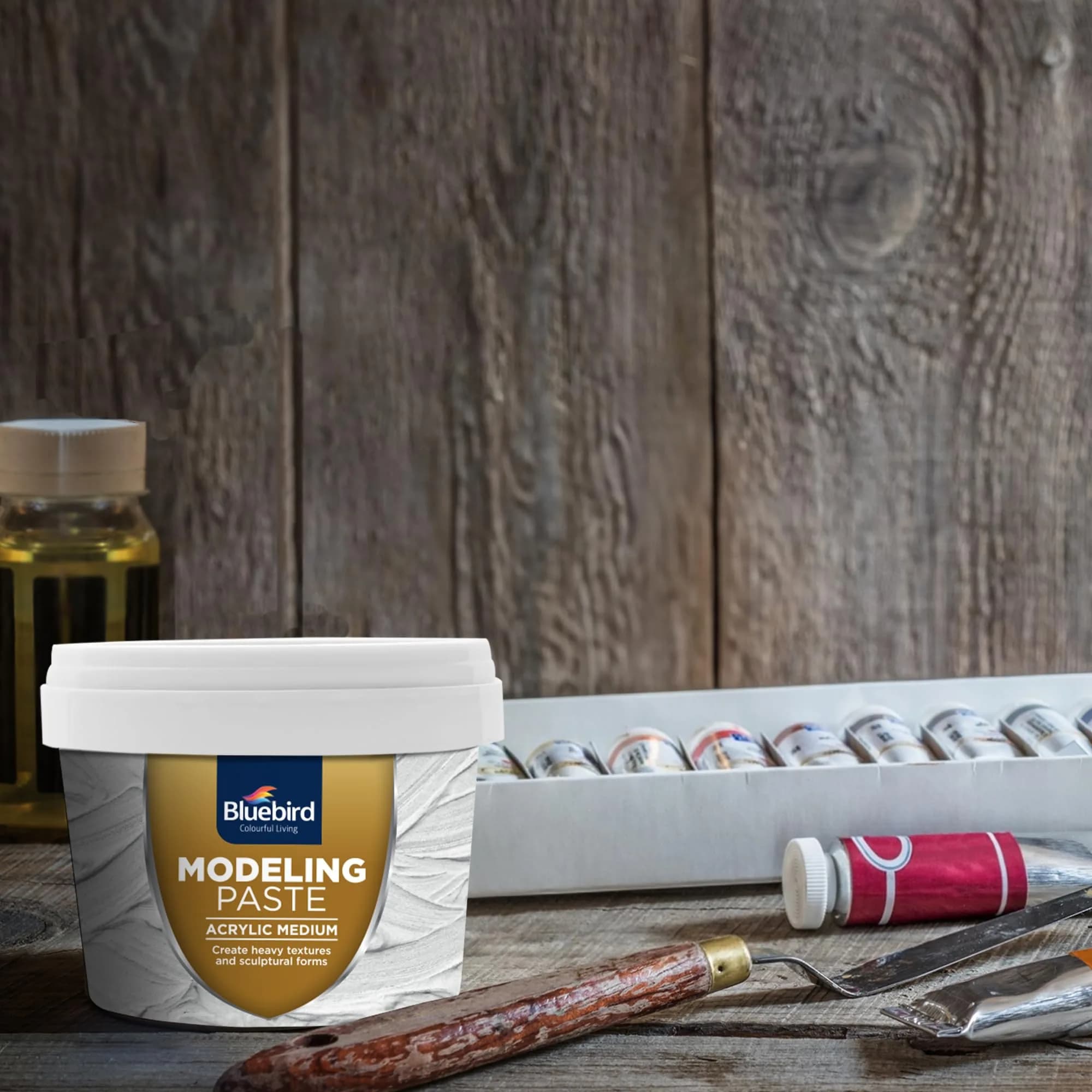Bluebird Thick Modeling Paste White 150g (5.3 Oz) | High Density Acrylic Medium for Texture and Dimension - view 7