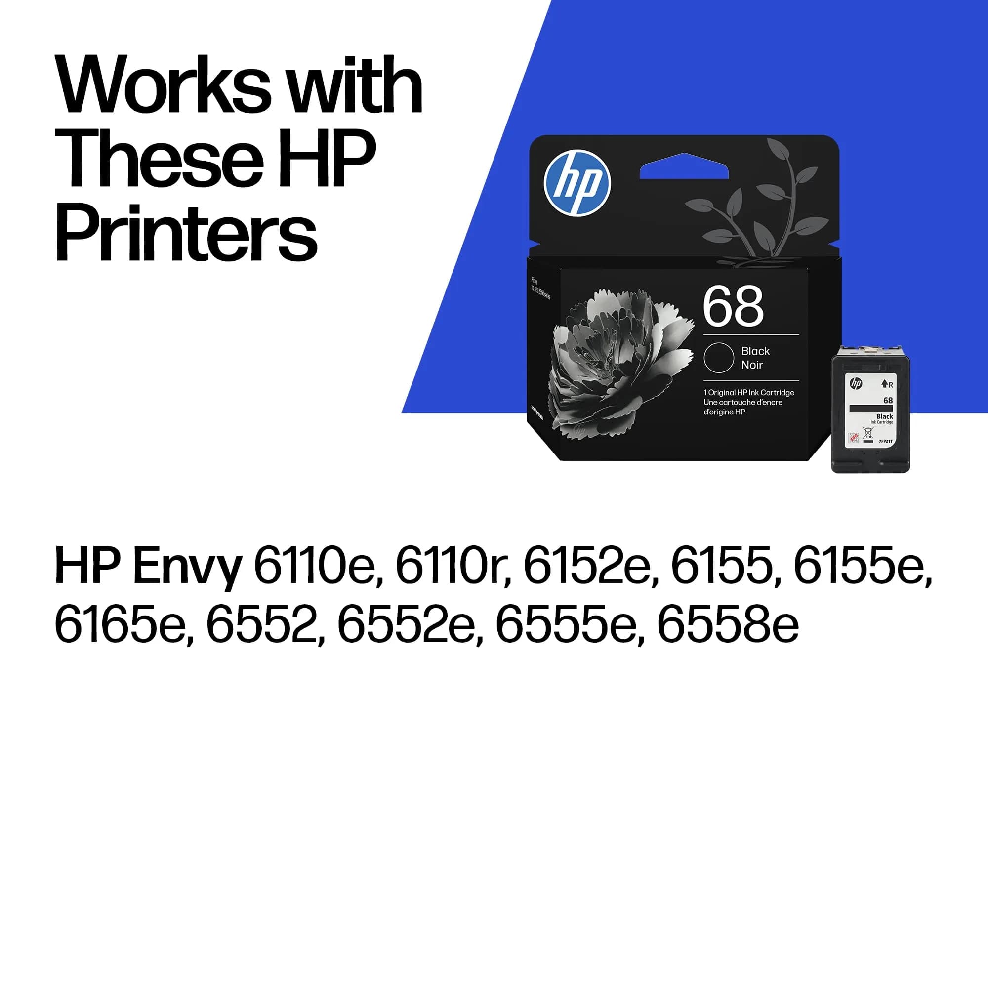 HP 68 Black Original Ink Cartridge | 160 Pages Yield | 7FP21TN - view 2