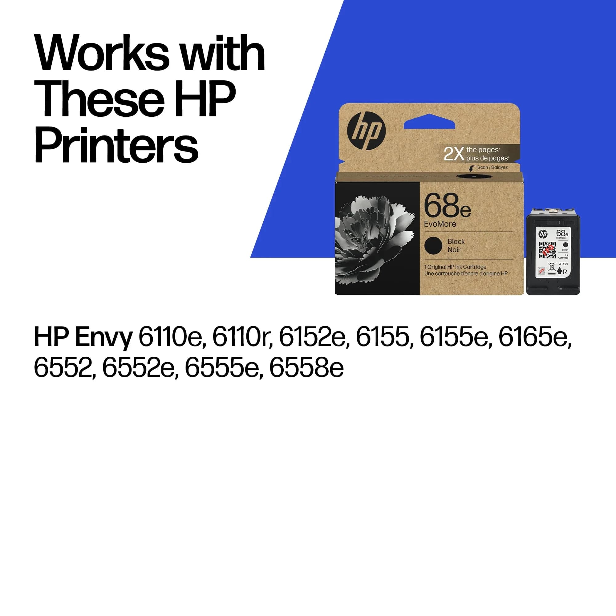 HP 68e EvoMore High Yield Black Ink Cartridge | 320 Pages | Carbon Neutral - view 2