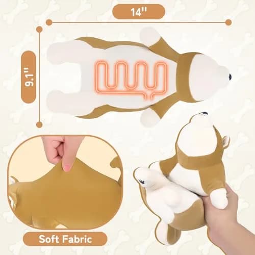 Auspicious beginning Shiba Inu Plush Heating Pad | USB Powered for Period Cramps & Neck Shoulder Pain Relief thumbnail 8