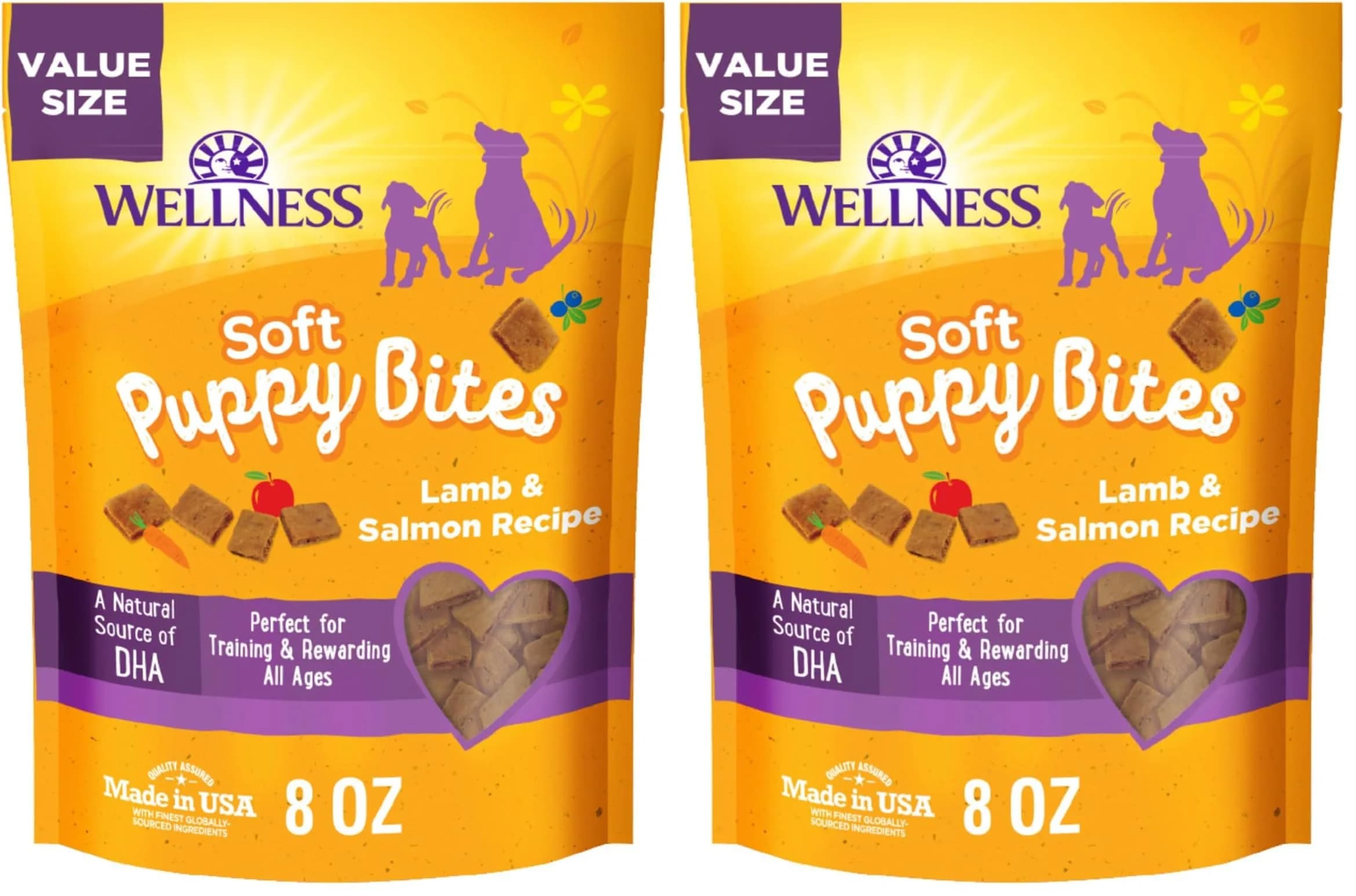 Wellness Soft Puppy Bites Lamb & Salmon Dog Treats, 8 Ounce (Pack of 2) - main product image