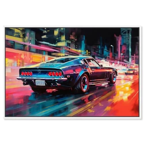 NotoriArt White Wall Art 31" x 21" | Modern Transportation Motif, Framed Canvas thumbnail 1