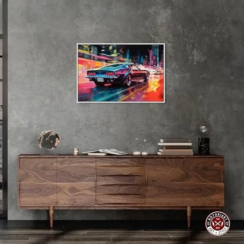 NotoriArt White Wall Art 31" x 21" | Modern Transportation Motif, Framed Canvas thumbnail 2