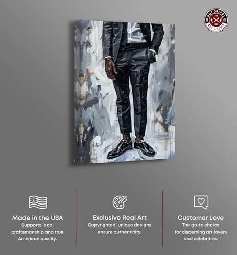 NotoriArt Man Of Style Gallery Wrapped Canvas Wall Art 20" x 30" | Modern Fashion Motif thumbnail 2