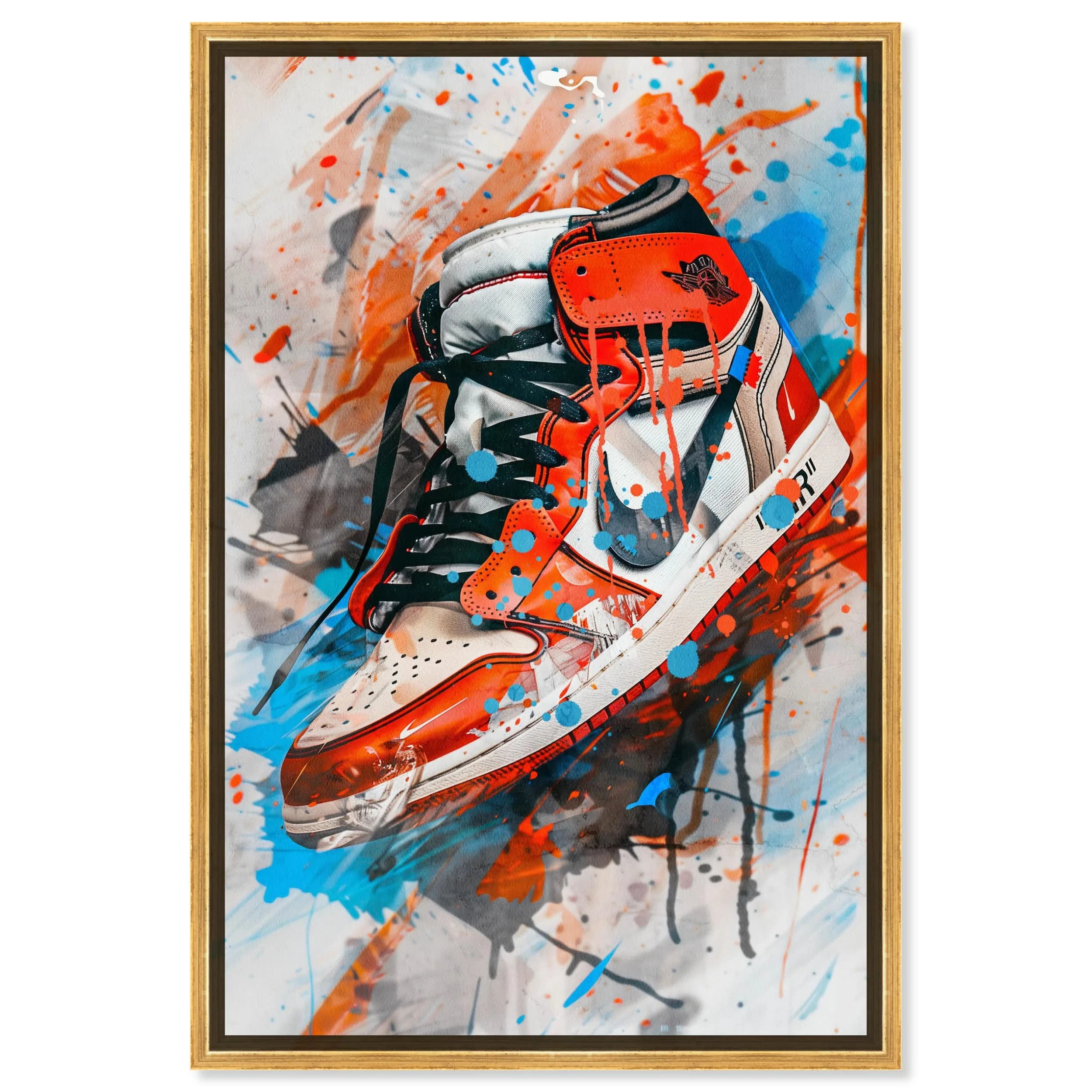 NotoriArt Canvas Wall Art 21.5" x 31.5" | Modern Fashion Motif with Gold Frame — Gold Frame