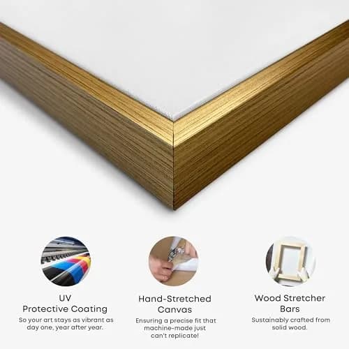 NotoriArt Gold Frame Wall Art 25.5" x 25.5" | Modern Canvas Artwork thumbnail 3