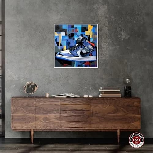NotoriArt White Frame 25" x 25" Wall Art | Modern Canvas Artwork for Home thumbnail 2