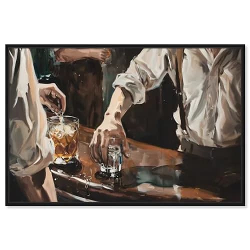 NotoriArt Together For Drinks Framed Wall Art 25" x 37" | Modern Food & Beverages Motif thumbnail 1