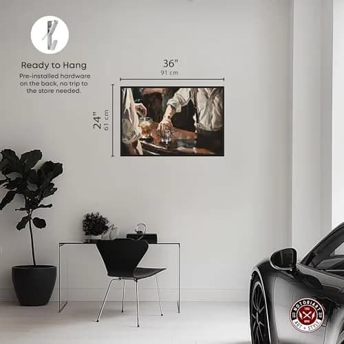 NotoriArt Together For Drinks Framed Wall Art 25" x 37" | Modern Food & Beverages Motif thumbnail 4