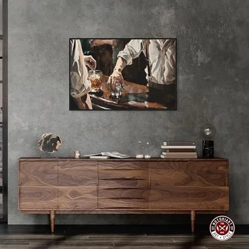 NotoriArt Together For Drinks Framed Wall Art 25" x 37" | Modern Food & Beverages Motif thumbnail 2