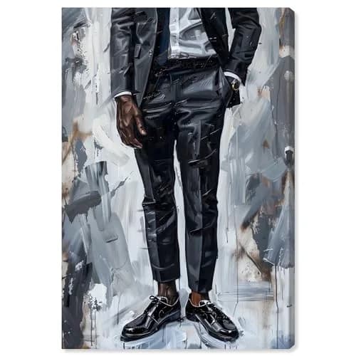 NotoriArt Man Of Style Gallery Wrapped Canvas Wall Art 54" x 36" | Modern Fashion Motif thumbnail 1