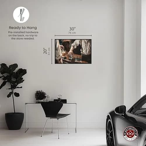 NotoriArt Together For Drinks Framed Wall Art 31" x 21" | Modern Food & Beverages Motif thumbnail 4