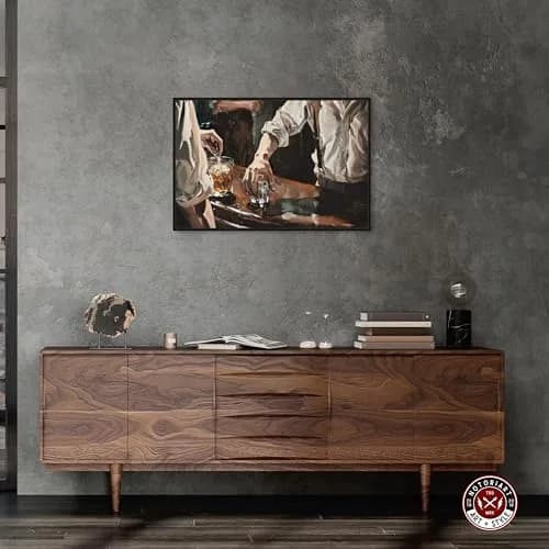 NotoriArt Together For Drinks Framed Wall Art 31" x 21" | Modern Food & Beverages Motif thumbnail 2