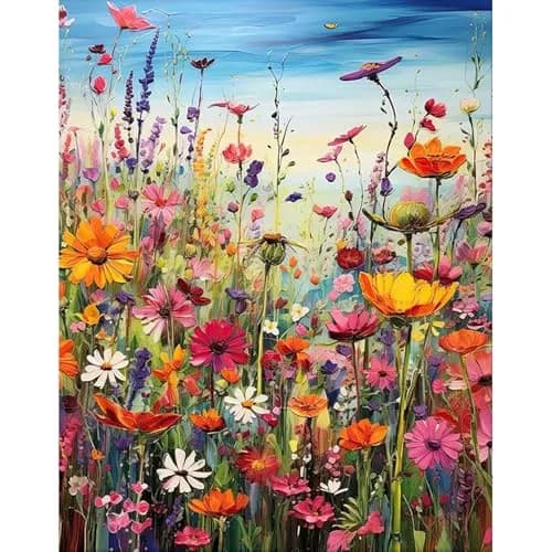 HITIRECOVI Wild Flowers Paint by Numbers Kits for Adults 40x50cm (16x20in) | HD Pre-Printed Canvas & Acrylic Paints thumbnail 1