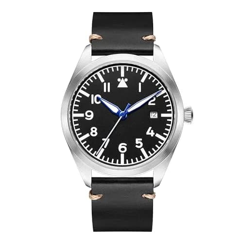 Boyarca Pilot Watch Men's Automatic Mechanical Watch Stainless Steel Leather Luminous Waterproof 40mm | Japan MIYOTA 8215 Movement thumbnail 2